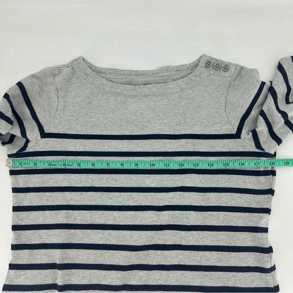 L.L. Bean Heritage Mariner Dress grey with black Breton Stripes - Picture 4 of 7